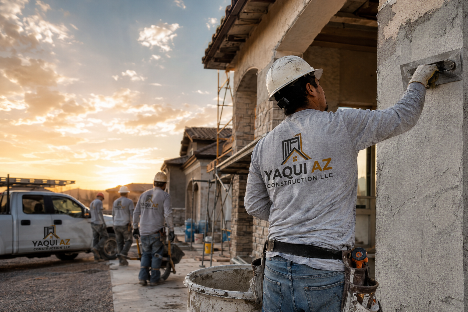 Yaqui AZ Construction stucco and finish work in Arizona